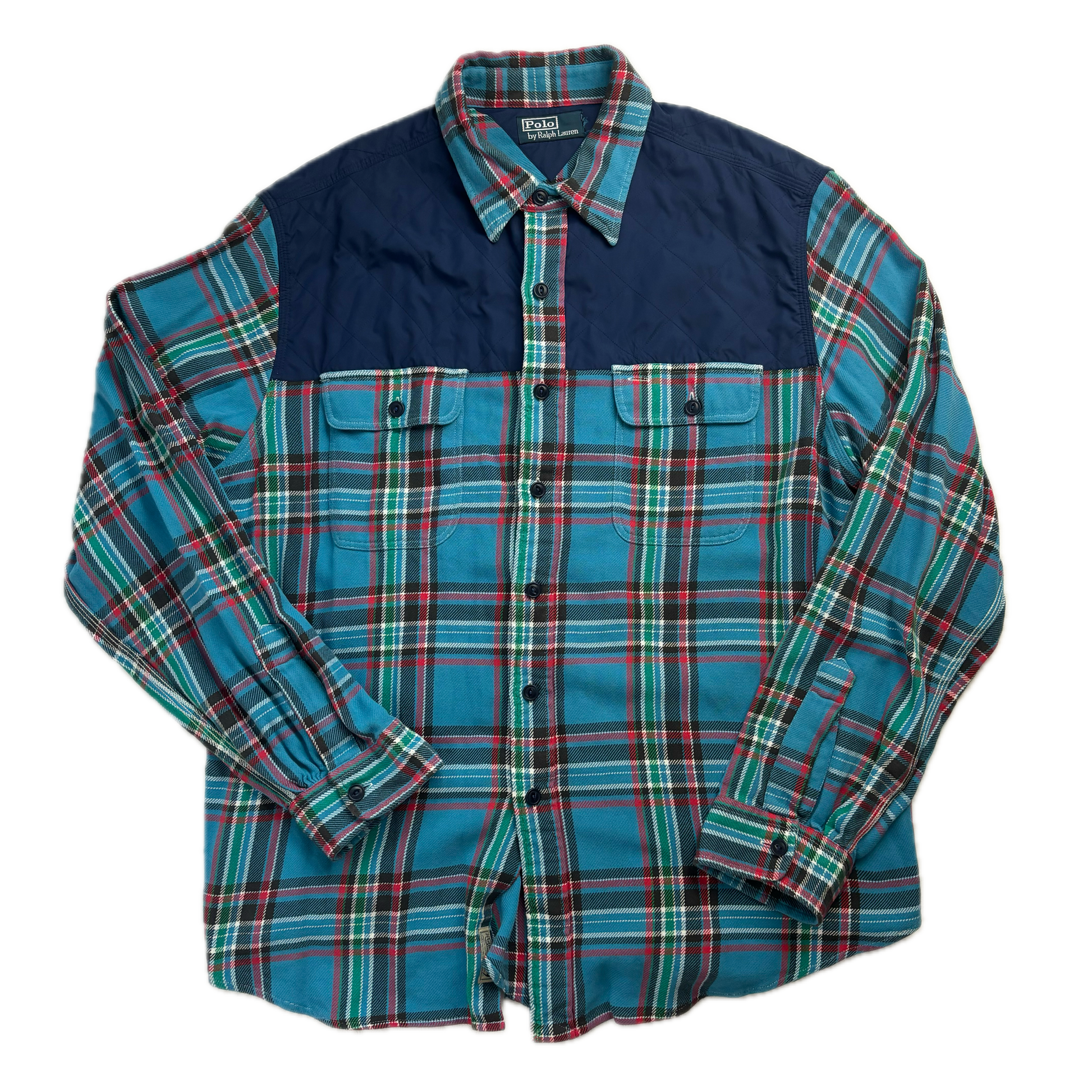 Polo Ralph Lauren Blue Hybrid Sportsman Flannel Shirt Check - XL