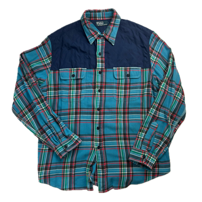 Polo Ralph Lauren Blue Hybrid Sportsman Flannel Shirt Check - XL