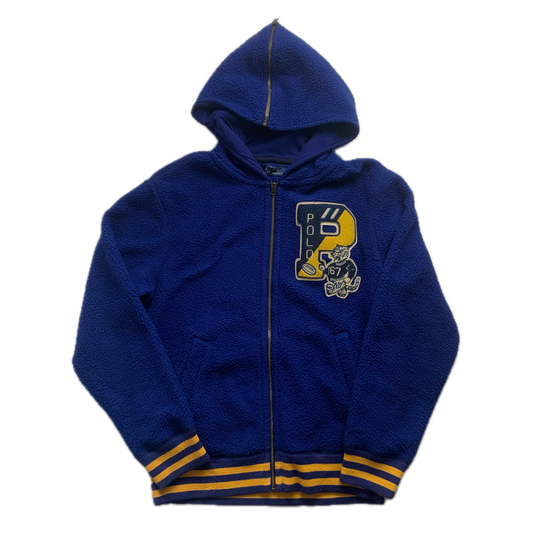 Polo Ralph Lauren Blue Tigers Varsity Sherpa Fleece Hoodie Collegiate - S