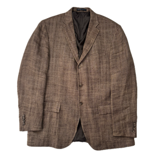 Polo Ralph Lauren Brown Herringbone Blazer (Flax) - 44L