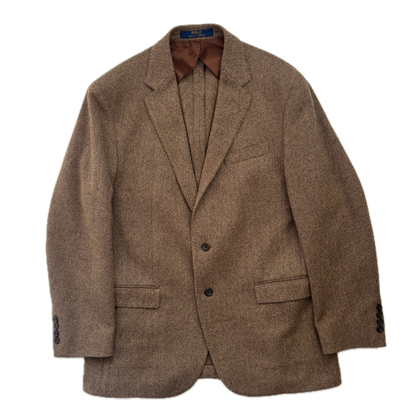 Polo Ralph Lauren Brown Herringbone Blazer (Wool Cotton Polyamide) - 42R