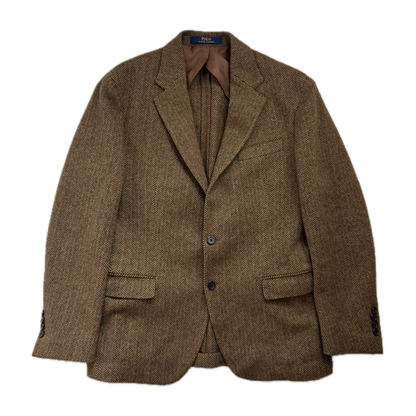 Polo Ralph Lauren Brown Herringbone Blazer (Wool Nylon) - 40S