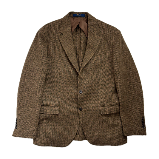 Polo Ralph Lauren Brown Herringbone Blazer (Wool Nylon) - 40S