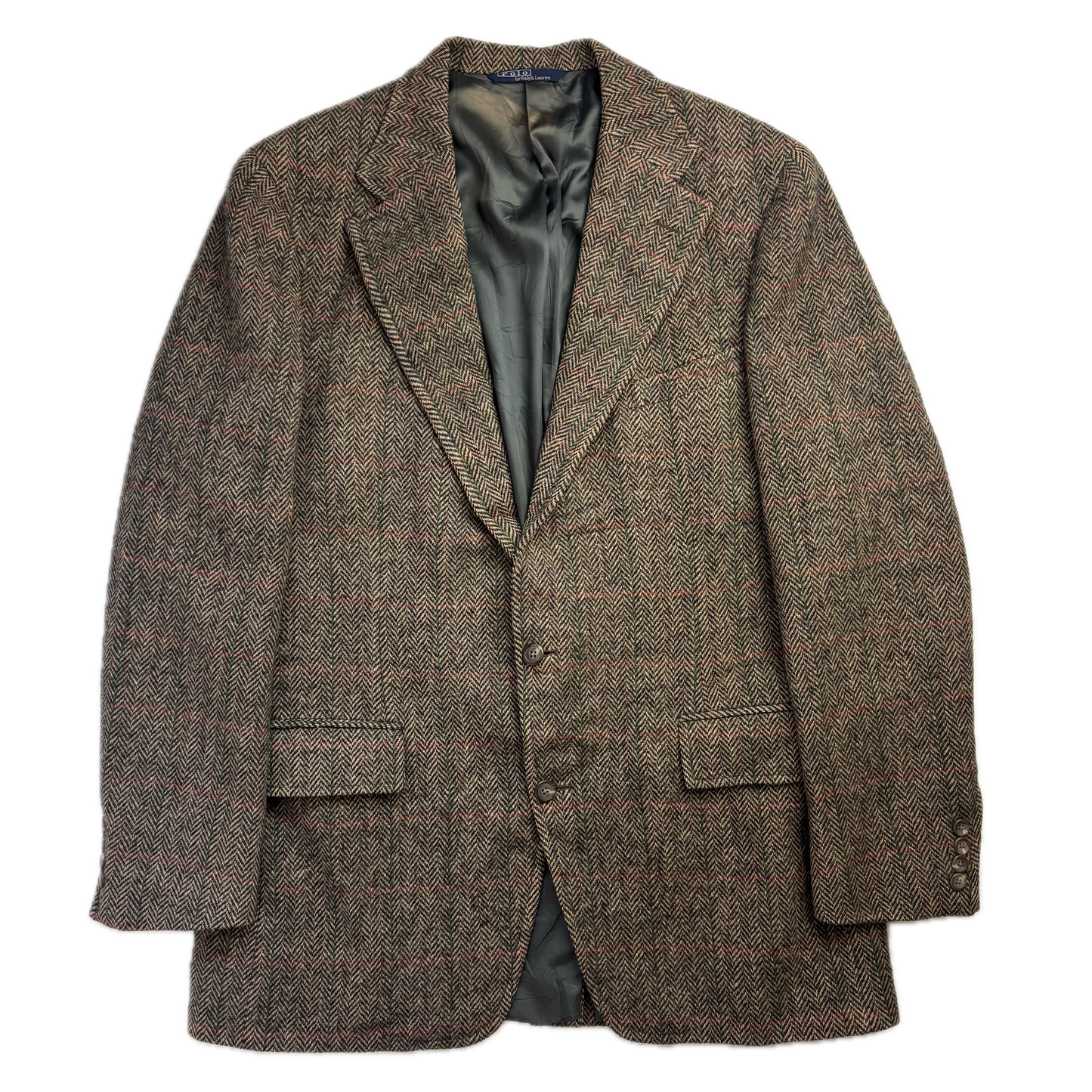Polo Ralph Lauren Brown Herringbone Tweed Blazer Sports Coat Wool - 44R