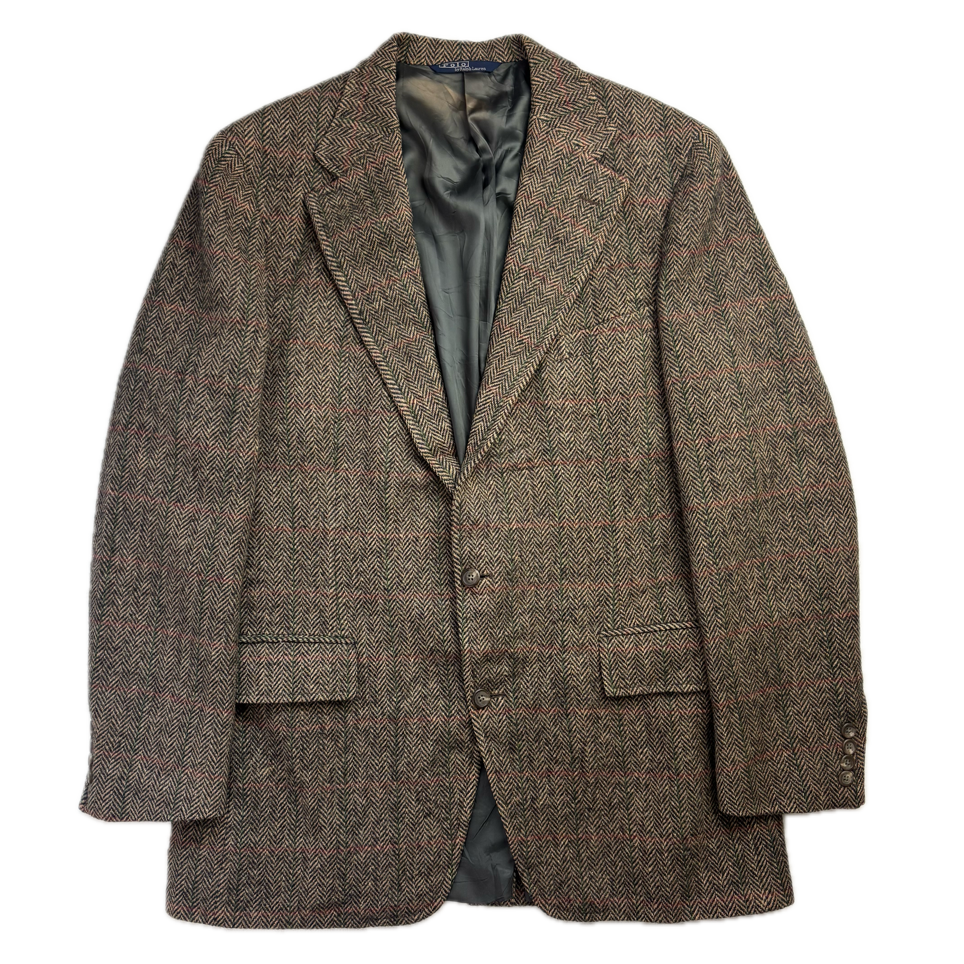 Polo Ralph Lauren Brown Herringbone Tweed Blazer Sports Coat Wool - 44R