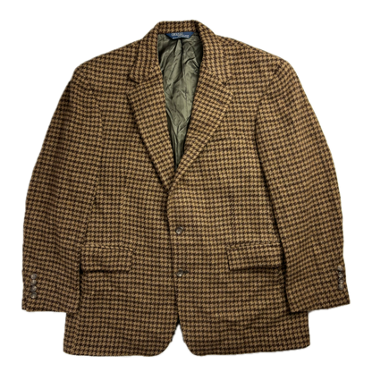 Polo Ralph Lauren Brown Houndstooth Blazer Sports Coat (Wool) 43R