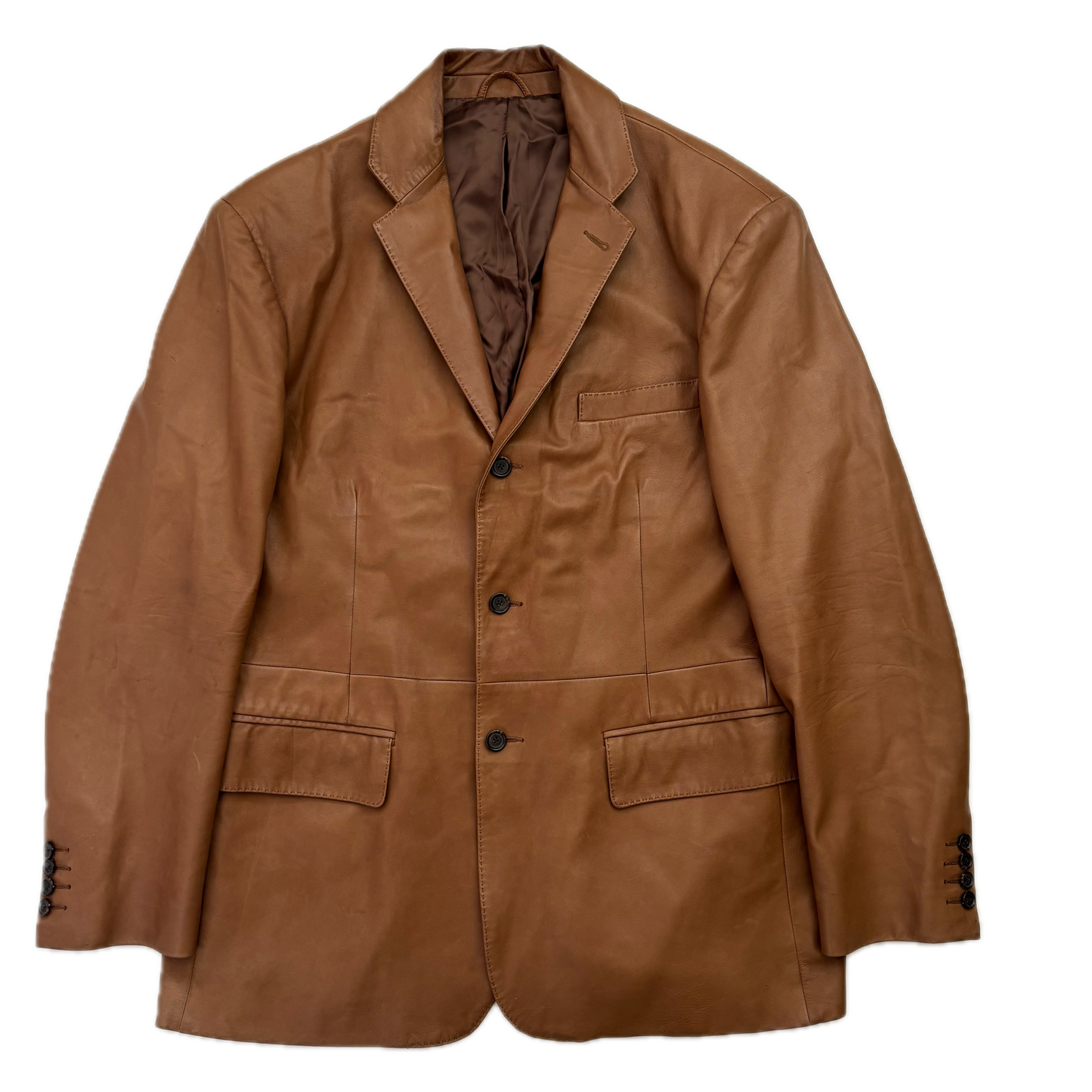 Polo Ralph Lauren Brown Leather Blazer (Lambskin) - XL