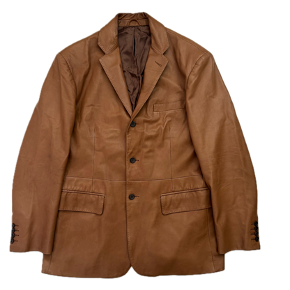 Polo Ralph Lauren Brown Leather Blazer (Lambskin) - XL