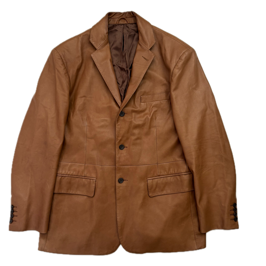 Polo Ralph Lauren Brown Leather Blazer (Lambskin) - XL