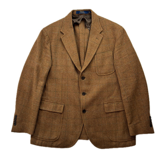 Polo Ralph Lauren Brown Tweed Blazer Sports Coat (Silk Wool) - 42R