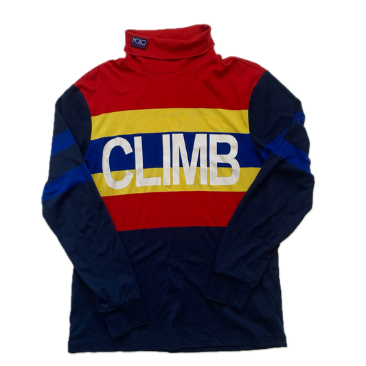 Polo Ralph Lauren Climb Hi-Tech Roll Neck Shirt Sweatshirt Retro - S
