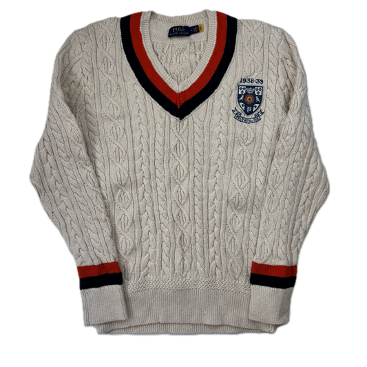 Polo Ralph Lauren Crest Ivory Cricket Jumper Cableknit (Cotton)- M