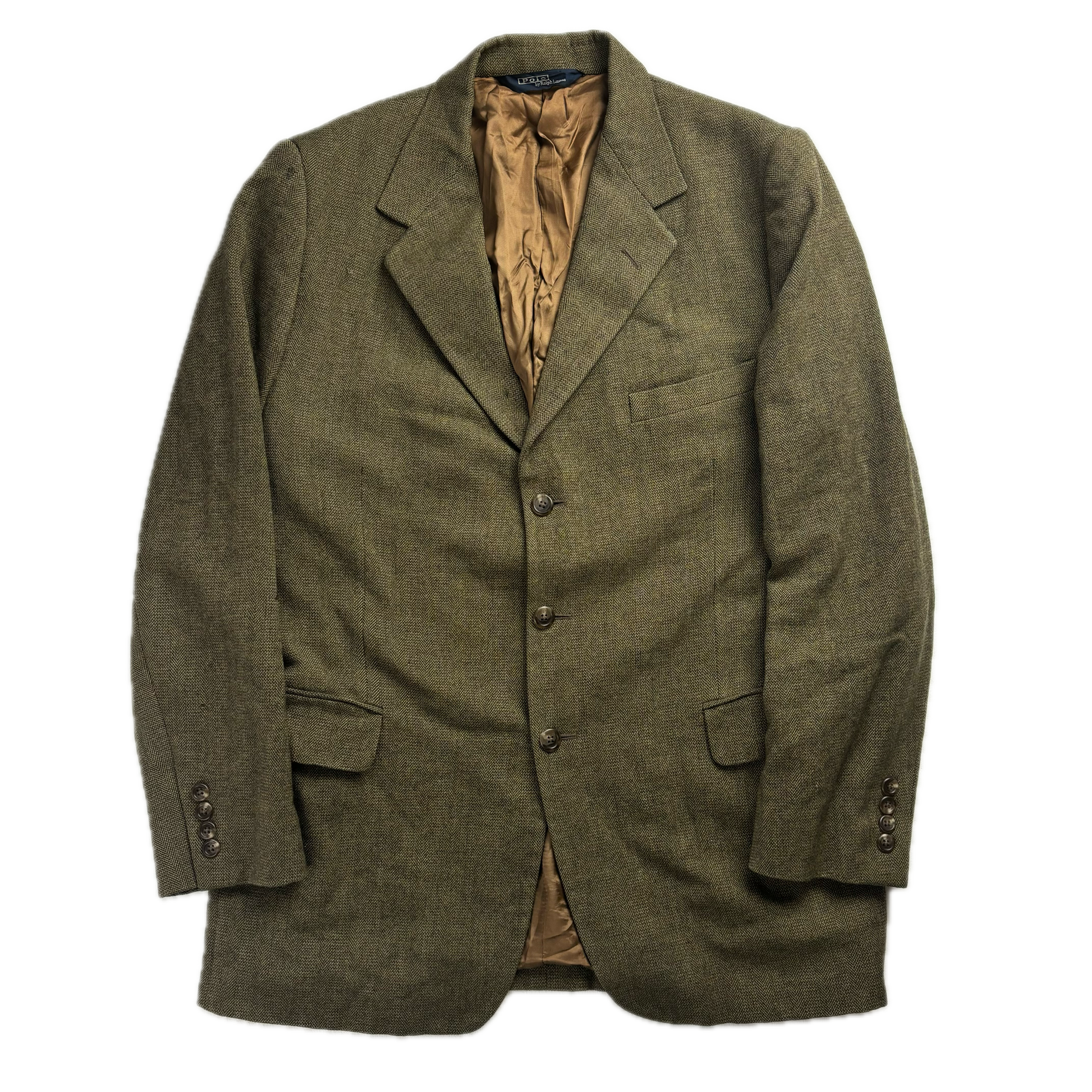 Polo Ralph Lauren Dark Green Herringbone Blazer (Wool) - 42R