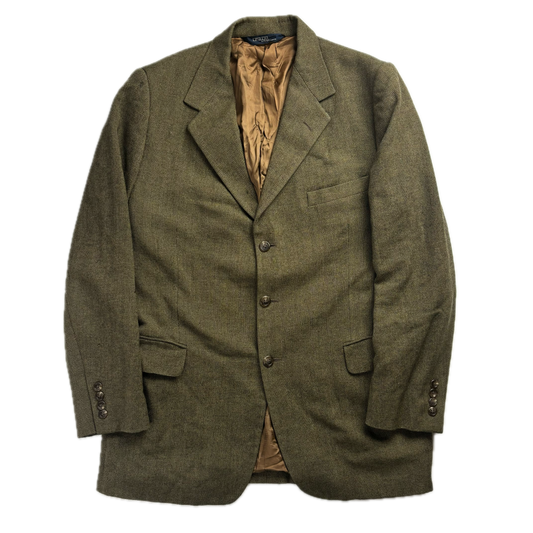 Polo Ralph Lauren Dark Green Herringbone Blazer (Wool) - 42R