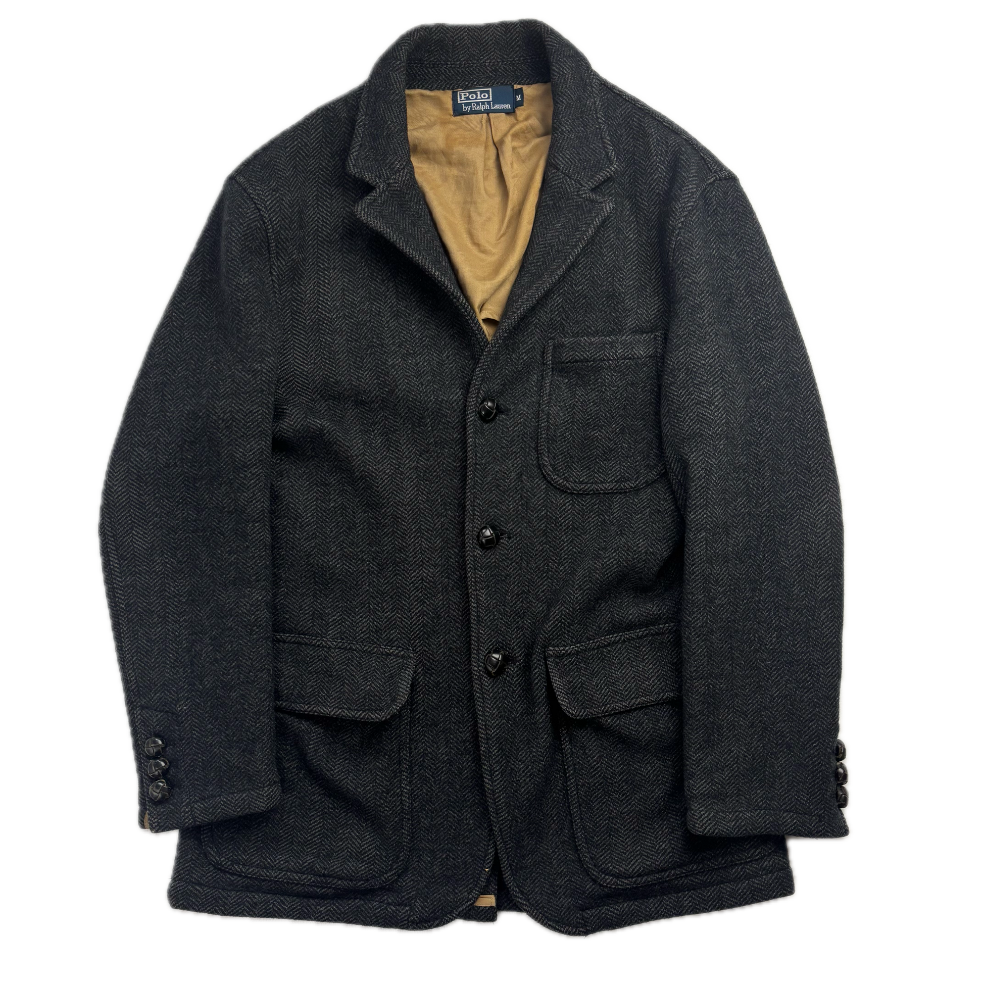 Polo Ralph Lauren Dark Grey Herringbone Blazer (Wool) - M