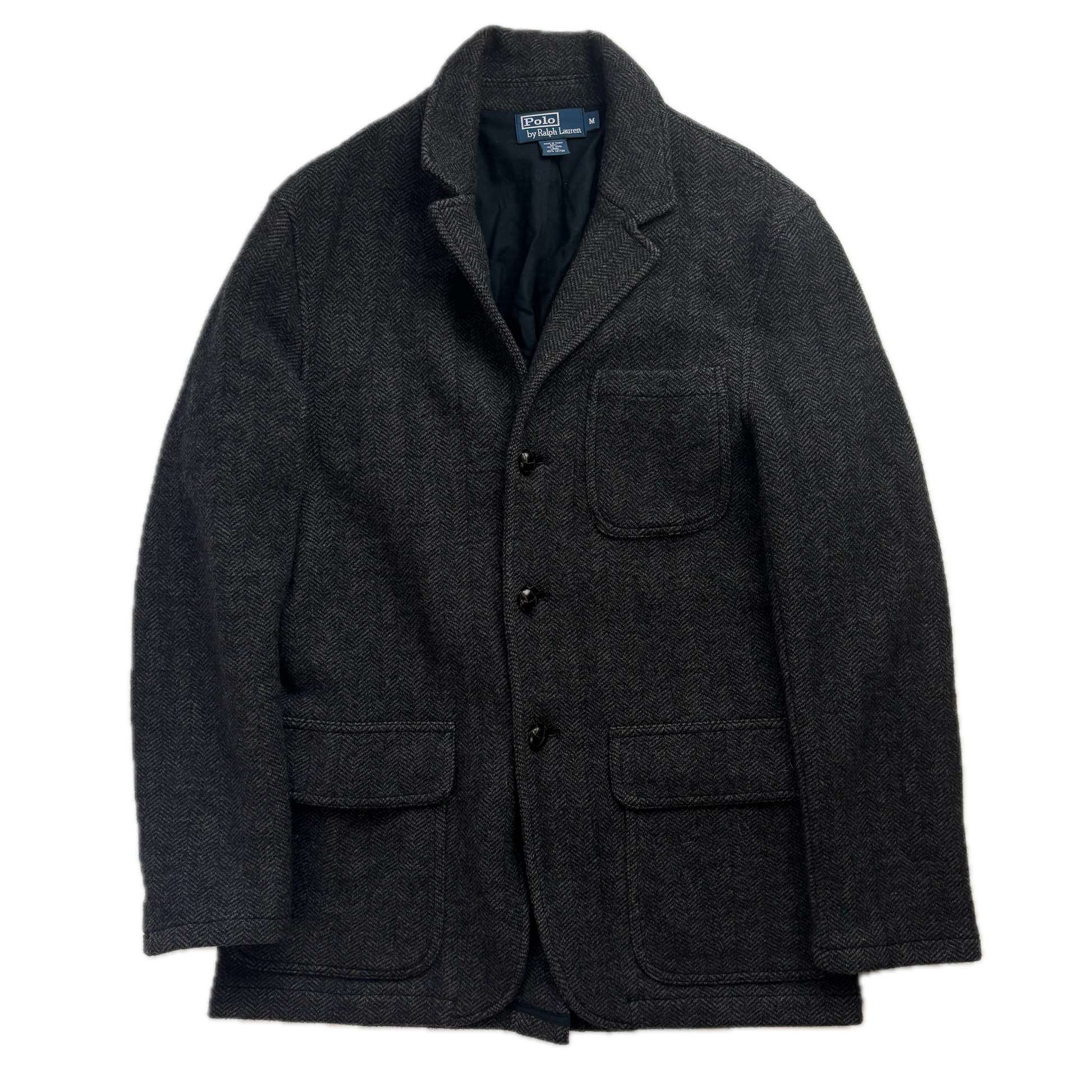 Polo Ralph Lauren Dark Grey Herringbone Blazer (Wool) - M