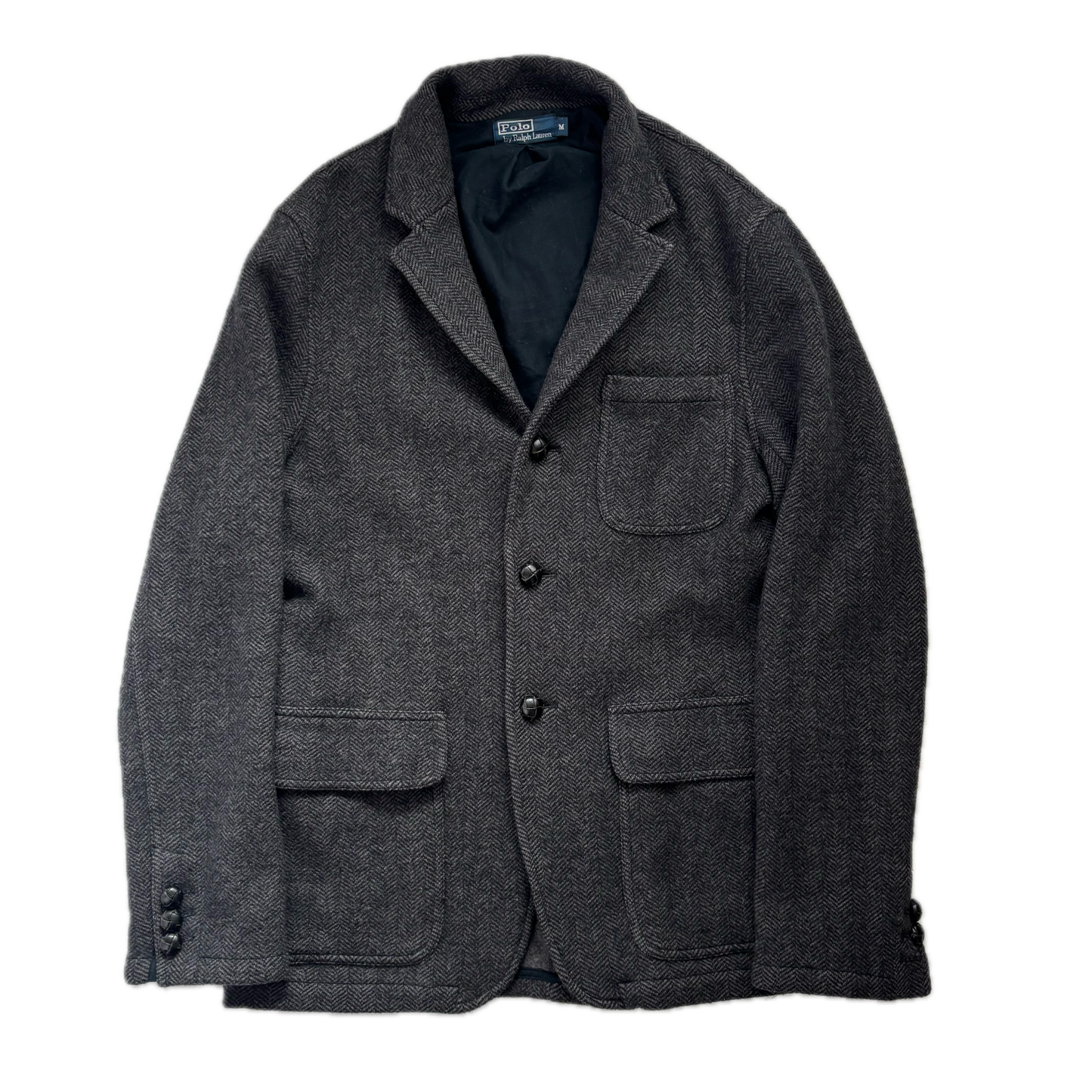 Polo Ralph Lauren Dark Grey Herringbone Blazer (Wool) M
