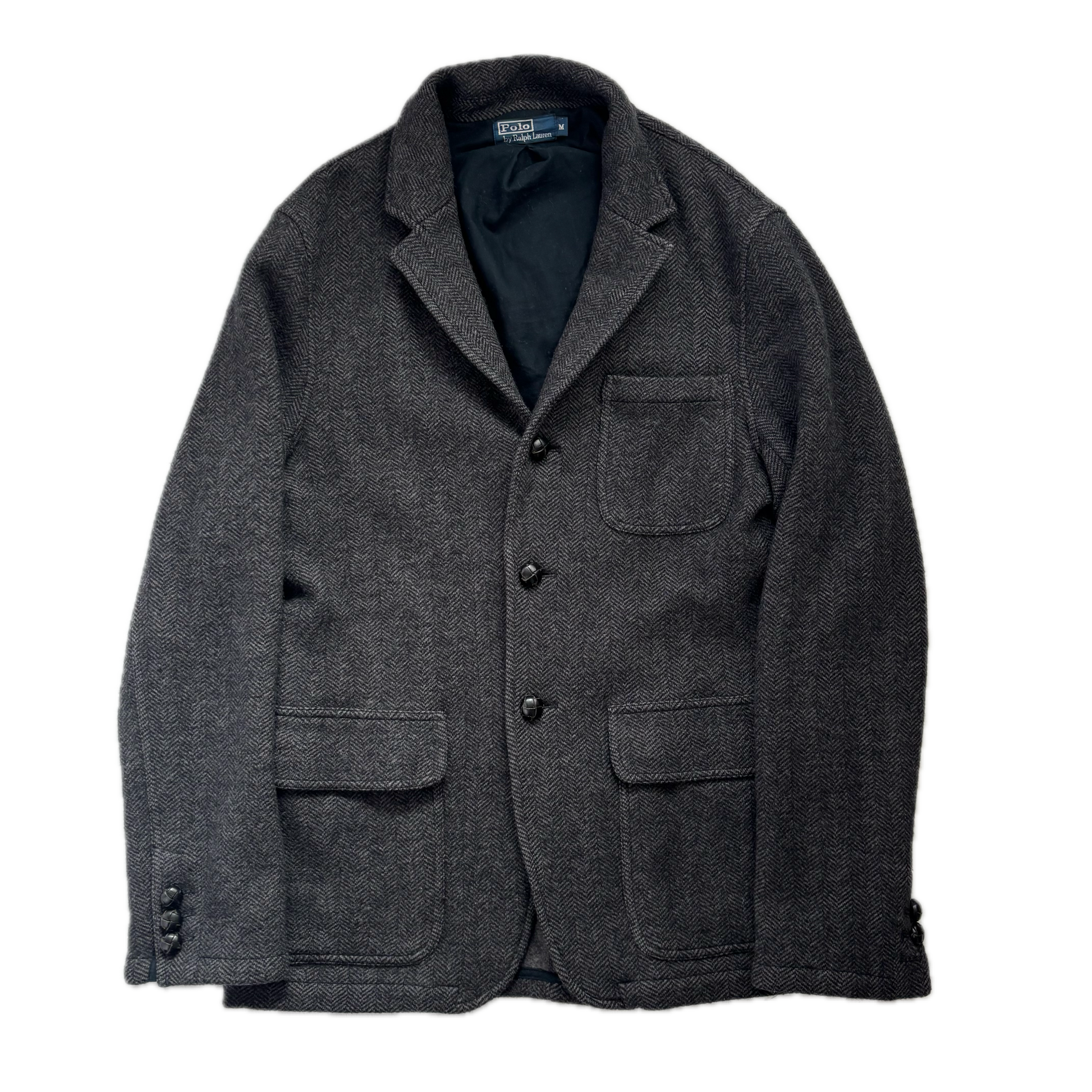 Polo Ralph Lauren Dark Grey Herringbone Blazer (Wool) M