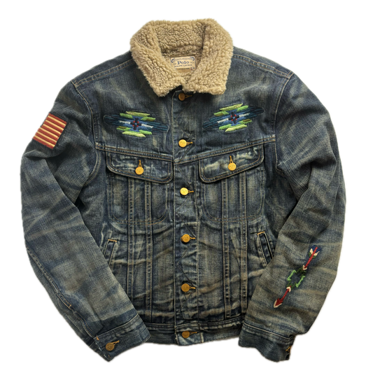 Polo Ralph Lauren Denim Aztec Sherpa Jacket - S