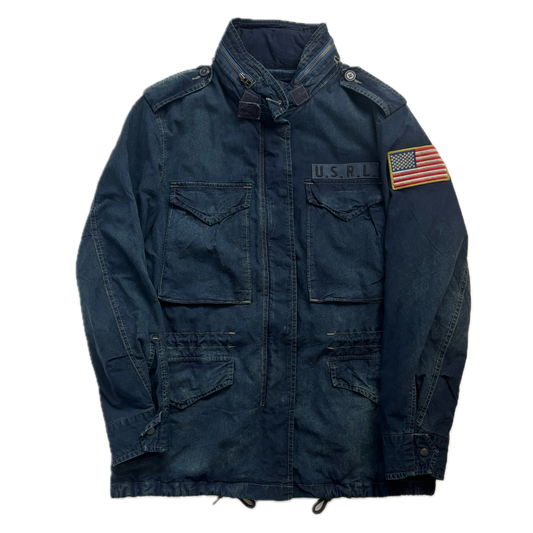 Polo Ralph Lauren Denim Blue Military Jacket Army Parka Coat - XS