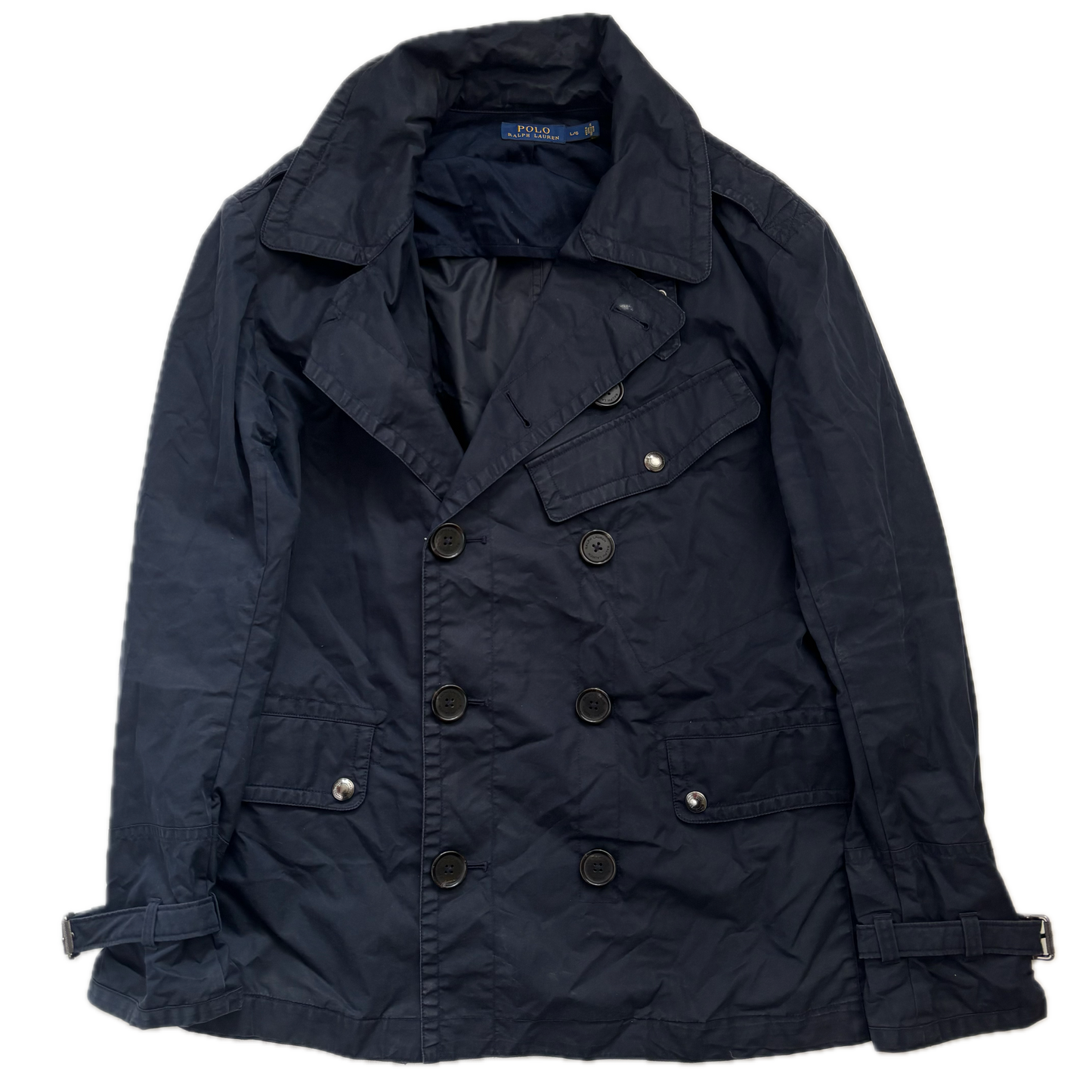 Polo Ralph Lauren Double Breasted Rain Coat Trench - L