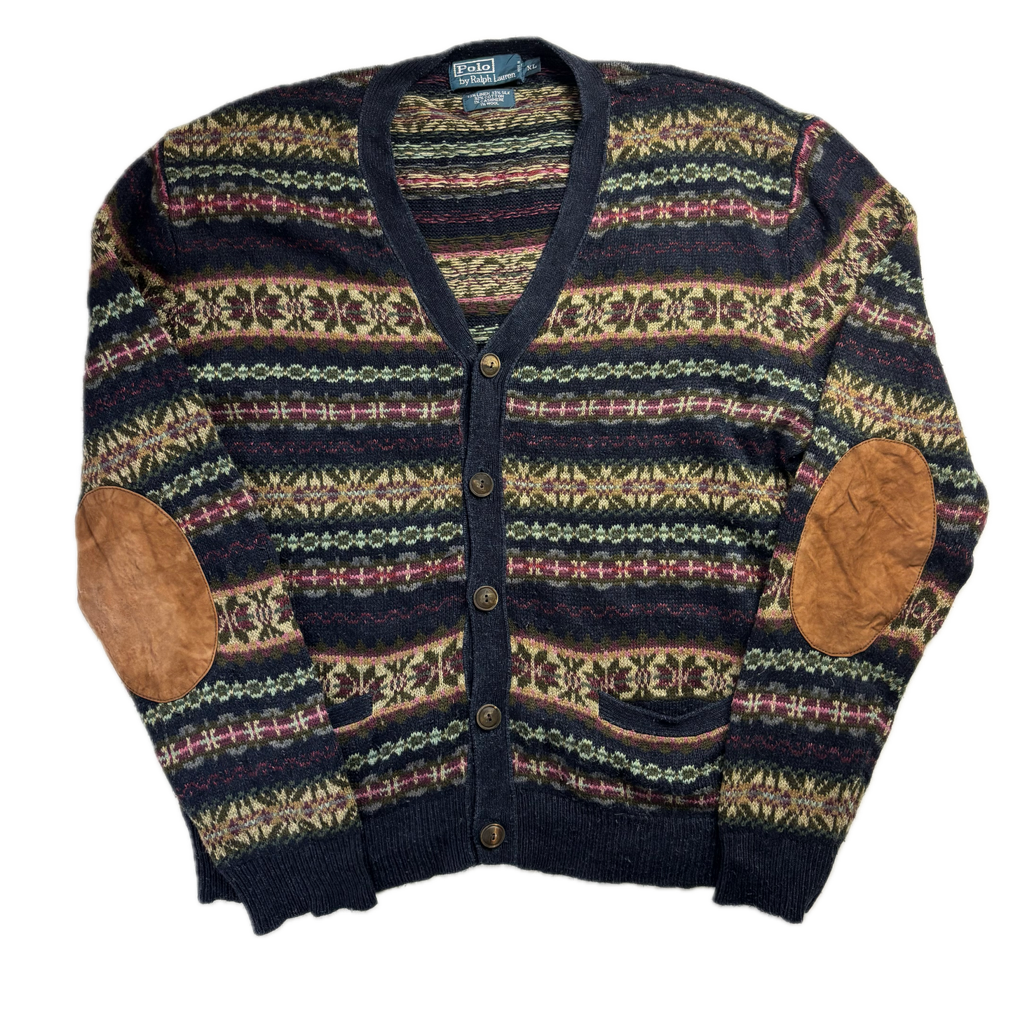 Polo Ralph Lauren Fairisle Cardigan (Silk Linen Cotton Cashmere Wool) - XL