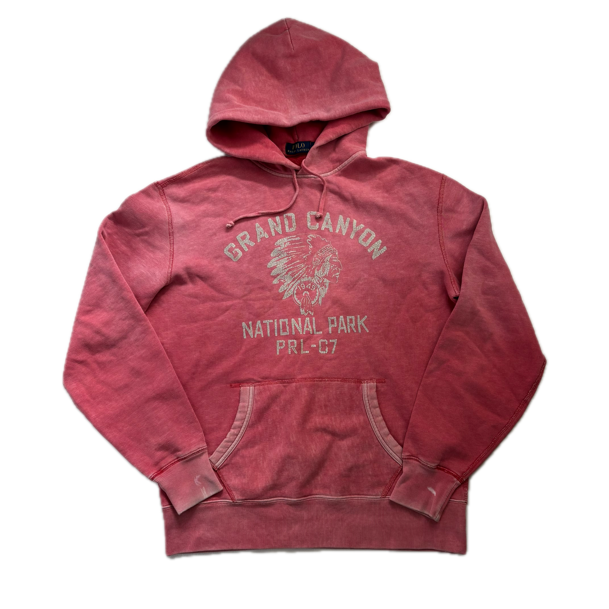 Polo Ralph Lauren Grand Canyon National Park Distressed Hoodie Pink Red - M