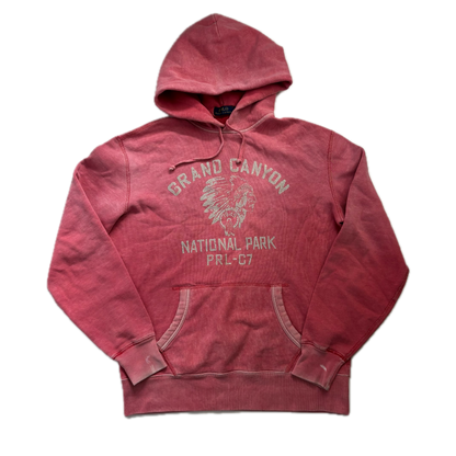 Polo Ralph Lauren Grand Canyon National Park Distressed Hoodie Pink Red - M