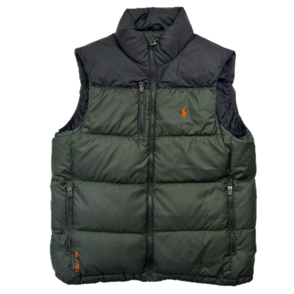Polo Ralph Lauren Green Black Body Warmer Gilet Down Vest - M