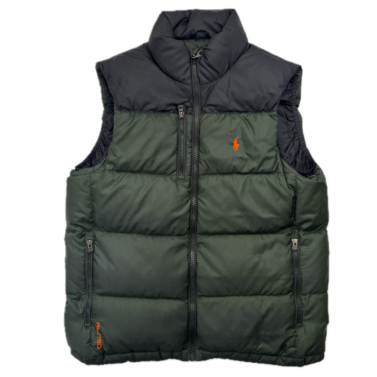 Polo Ralph Lauren Green Black Body Warmer Gilet Down Vest - M