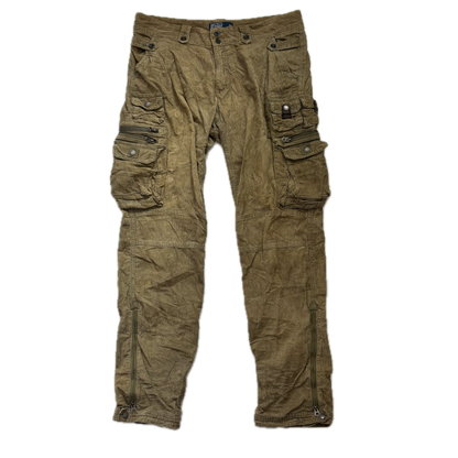Polo Ralph Lauren Green Corduroy Cargo Trouser Utility Pants - 36x34