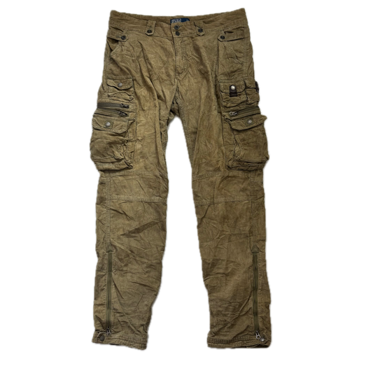 Polo Ralph Lauren Green Corduroy Cargo Trouser Utility Pants - 36x34