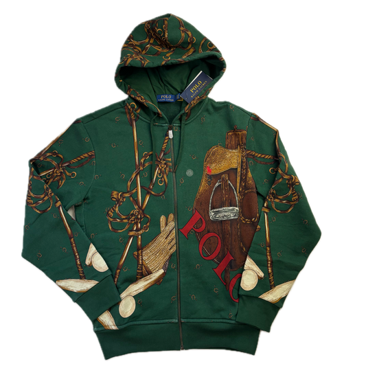 Polo Ralph Lauren Green Equestrian Print Hoodie - S