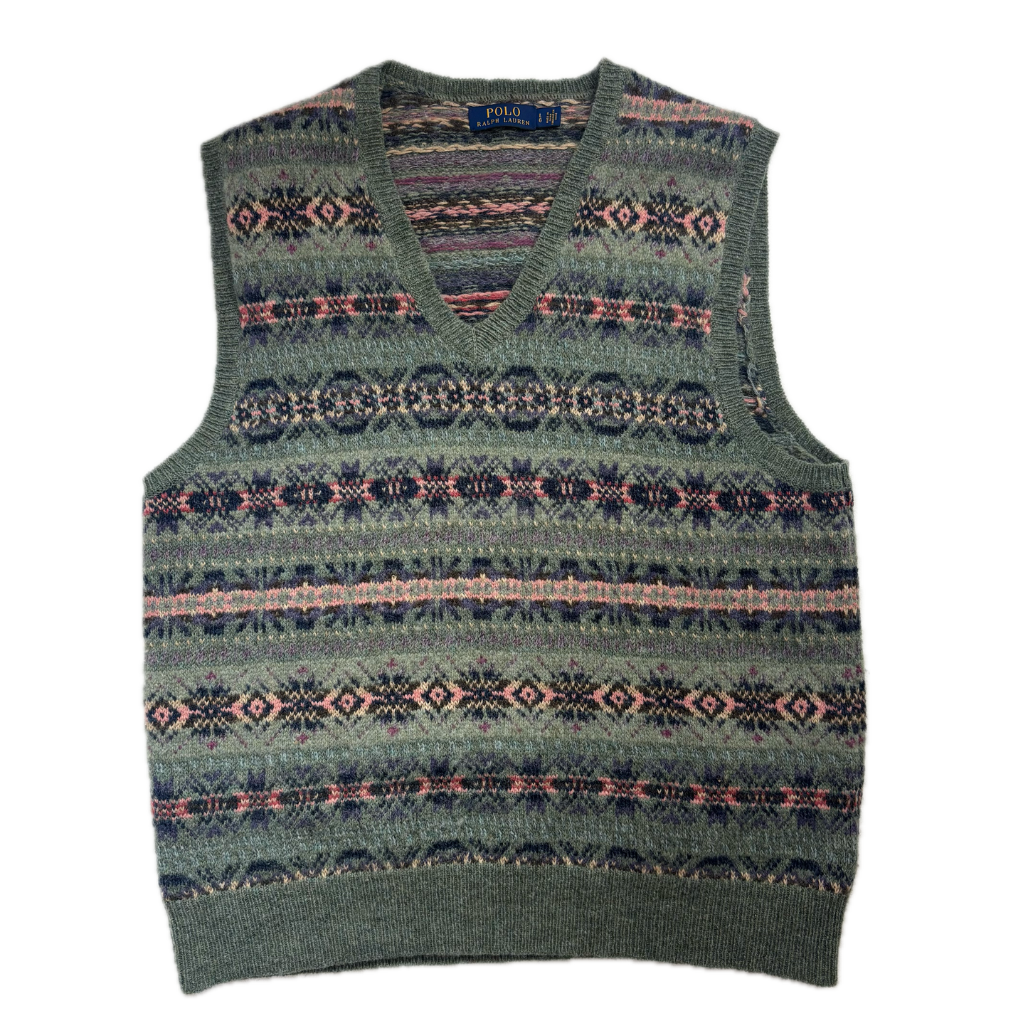 Polo Ralph Lauren Green Fairisle Vest (Wool Blend) - L