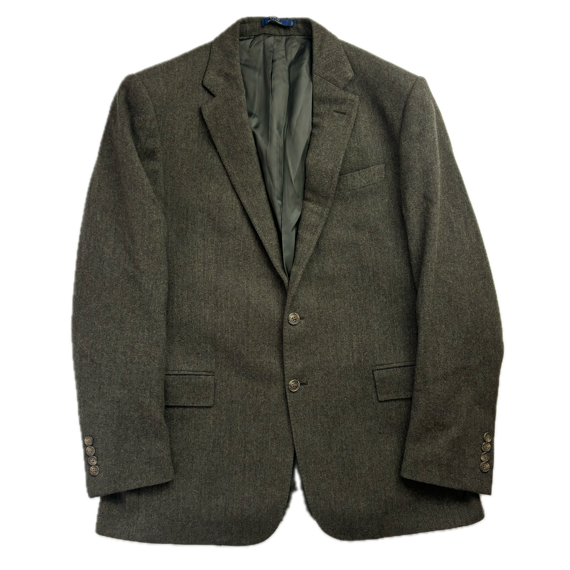 Polo Ralph Lauren Green Herringbone Blazer Sports Coat (Wool) - 42R