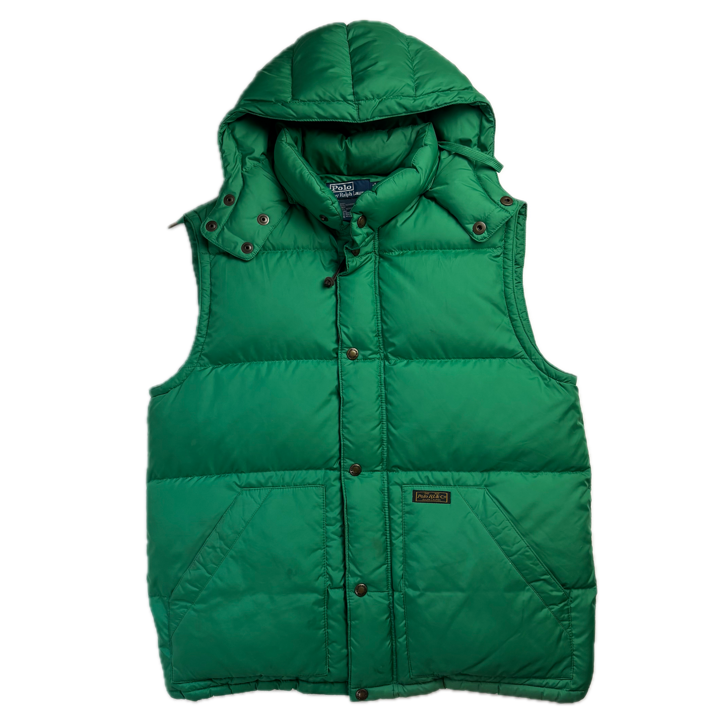 Polo Ralph Lauren Green Hooded Body Warmer Gilet Down Vest - M