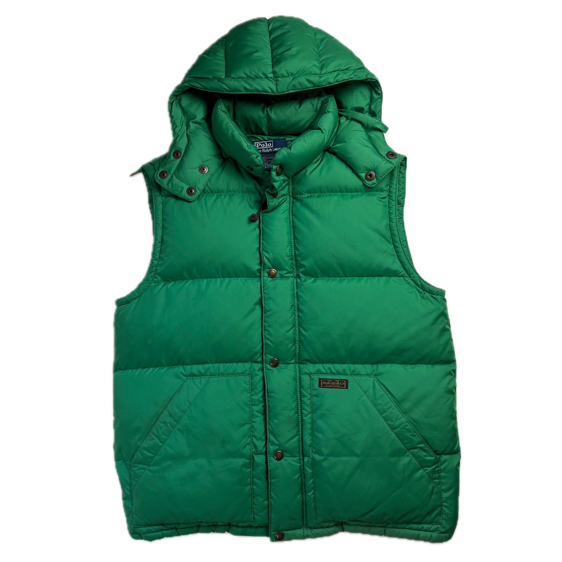 Polo Ralph Lauren Green Hooded Body Warmer Gilet Down Vest - M