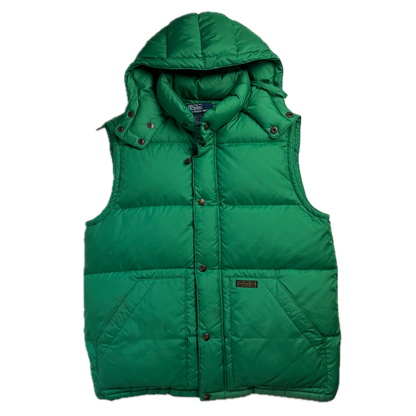 Polo Ralph Lauren Green Hooded Body Warmer Gilet Down Vest - M