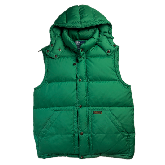 Polo Ralph Lauren Green Hooded Body Warmer Gilet Down Vest - M