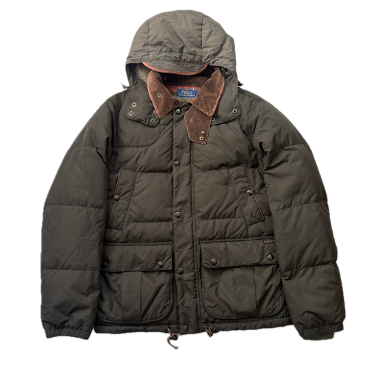 Polo Ralph Lauren Green Hooded Shooting Puffer Jacket Down Coat - S