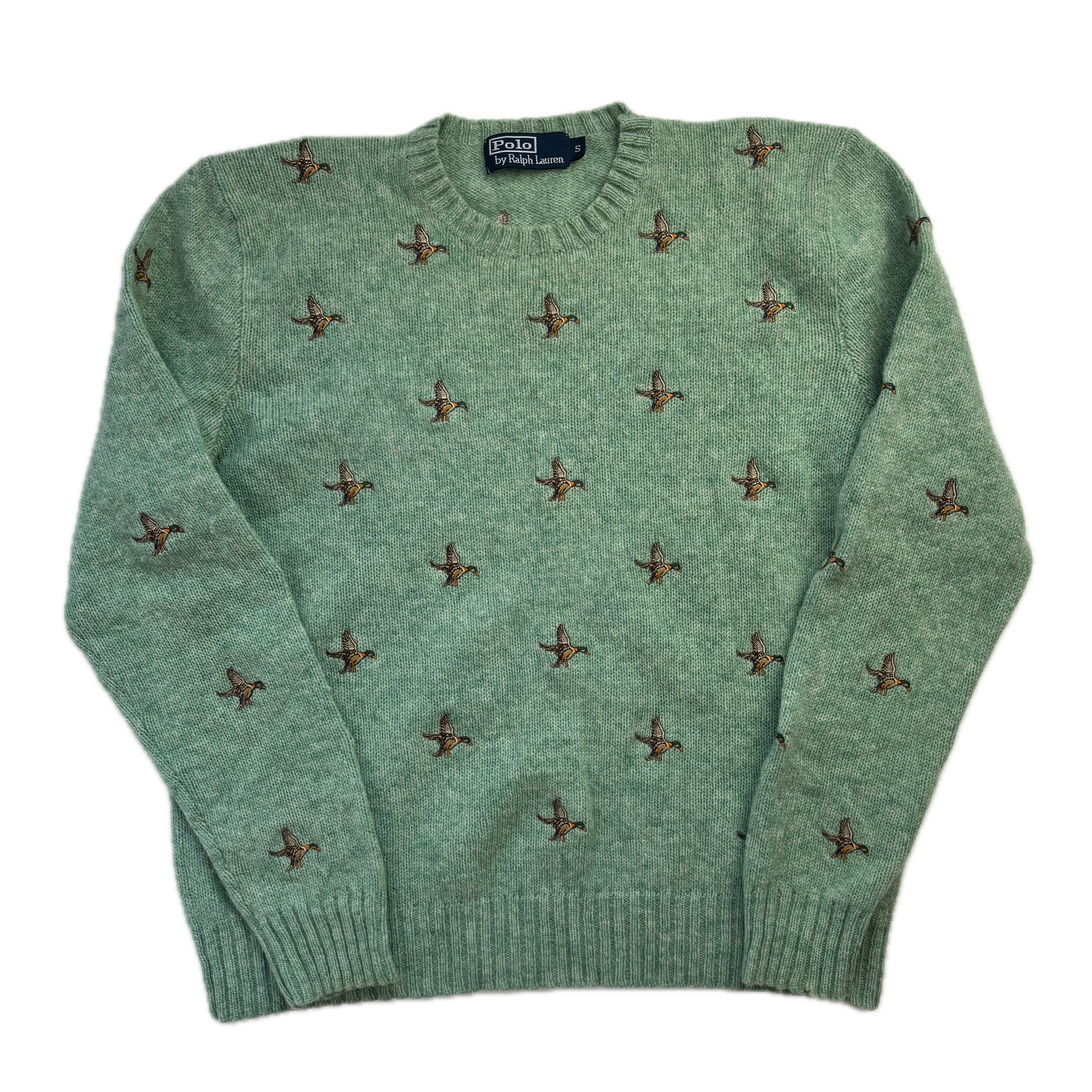 Polo Ralph Lauren Green Mallard Embroidered Jumper Sweater (Wool) - S