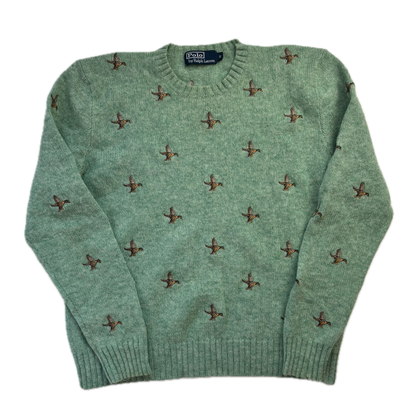 Polo Ralph Lauren Green Mallard Embroidered Jumper Sweater (Wool) - S