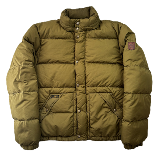 Polo Ralph Lauren Green Sportsman Patch Puffer Jacket Down Coat - L