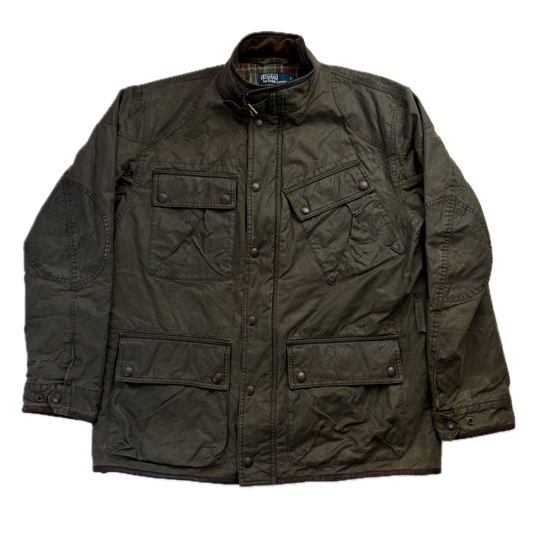 Polo Ralph Lauren Green Waxed Jacket Hunting Coat - L