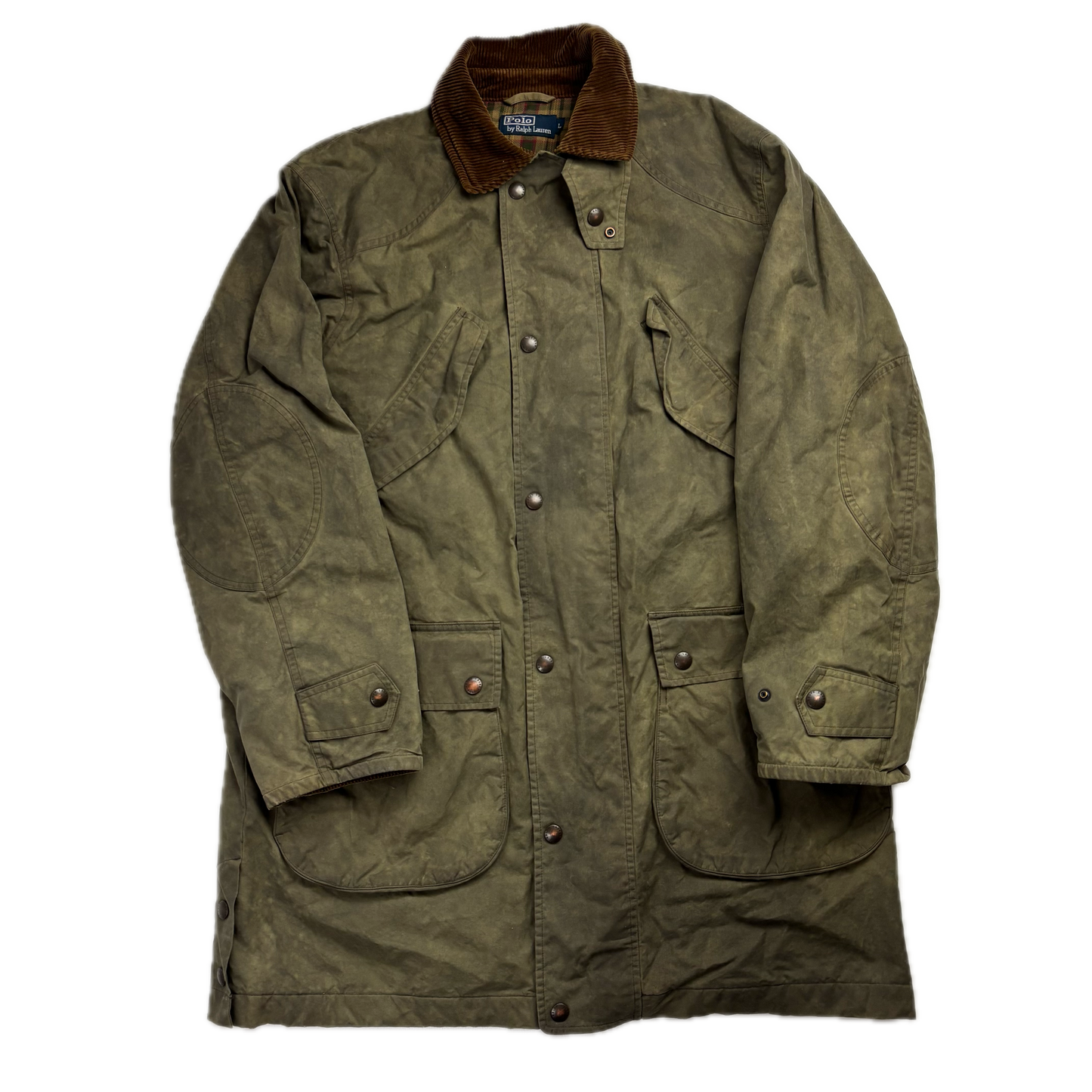 Polo Ralph Lauren Green Waxed Jacket Sportsman Hunting Coat - L