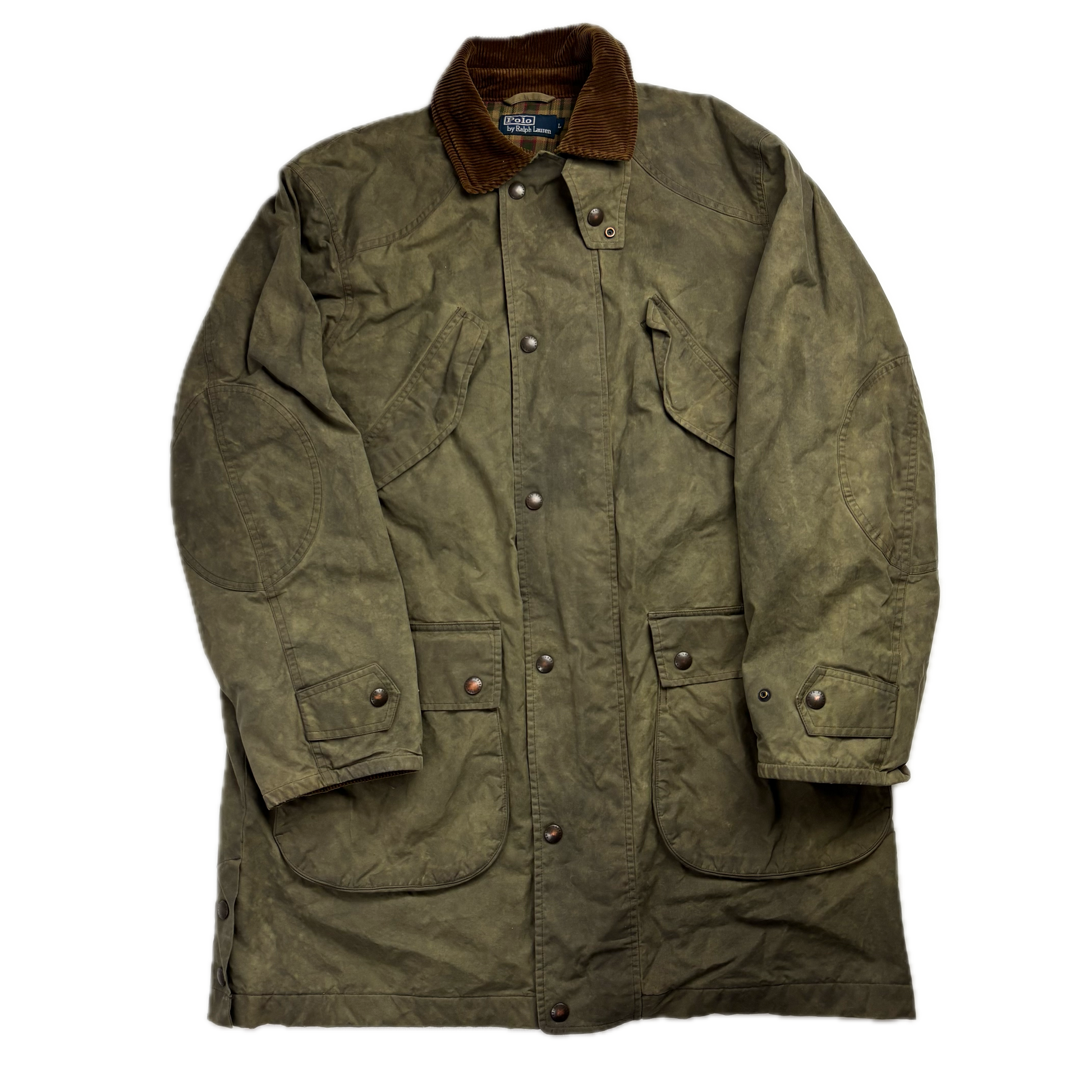 Polo Ralph Lauren Green Waxed Jacket Sportsman Hunting Coat - L