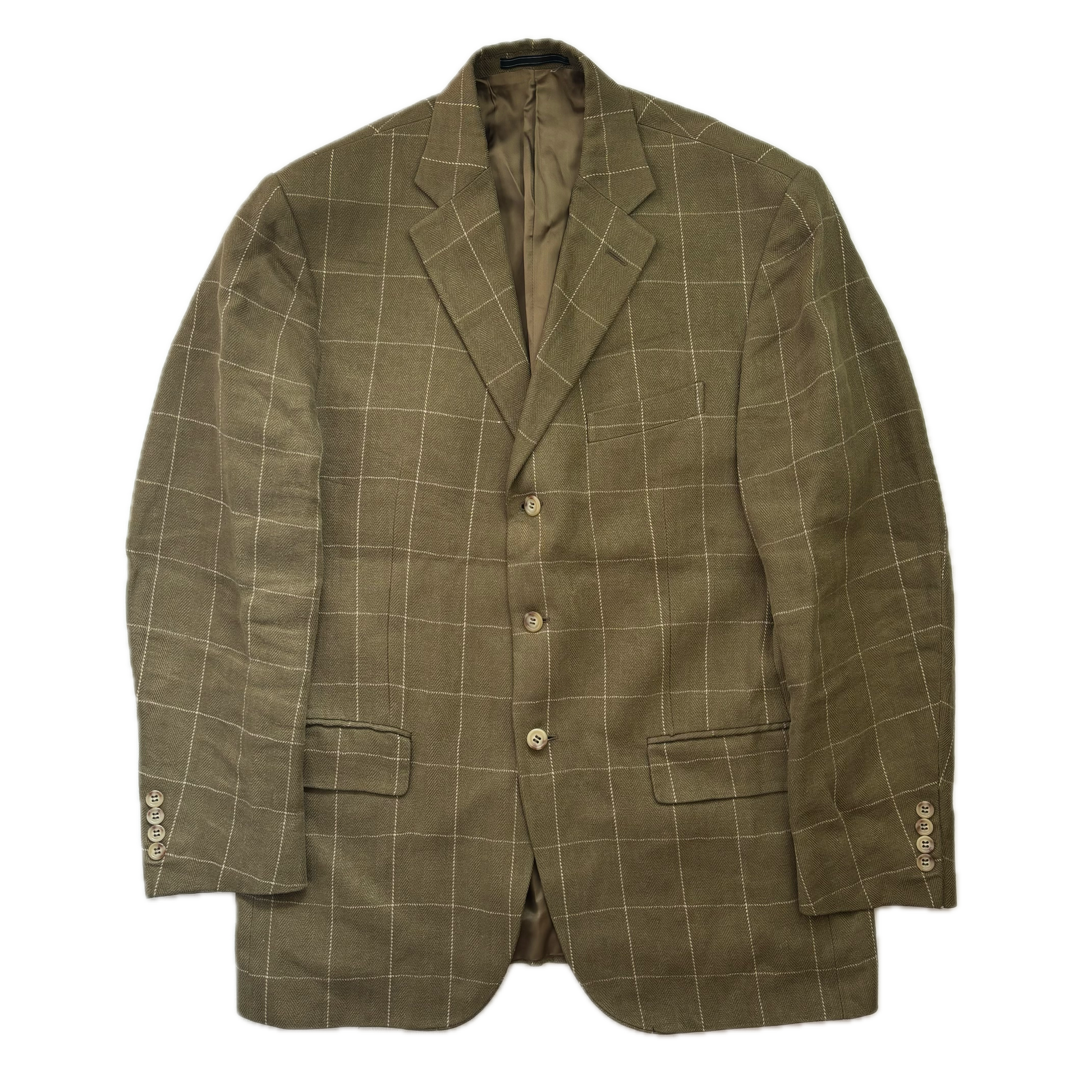 Polo Ralph Lauren Green Windowpane Blazer Sports Coat - 42R