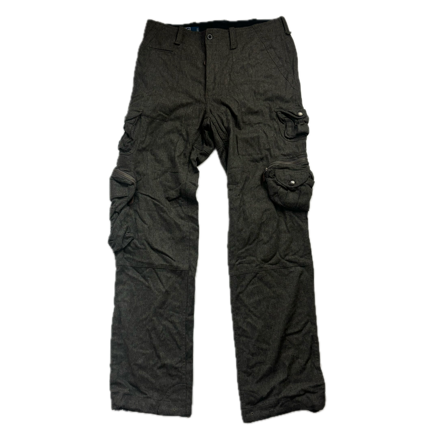 Polo Ralph Lauren Grey Cargo Trouser Utility Pants (Wool Nylon) - 34x36
