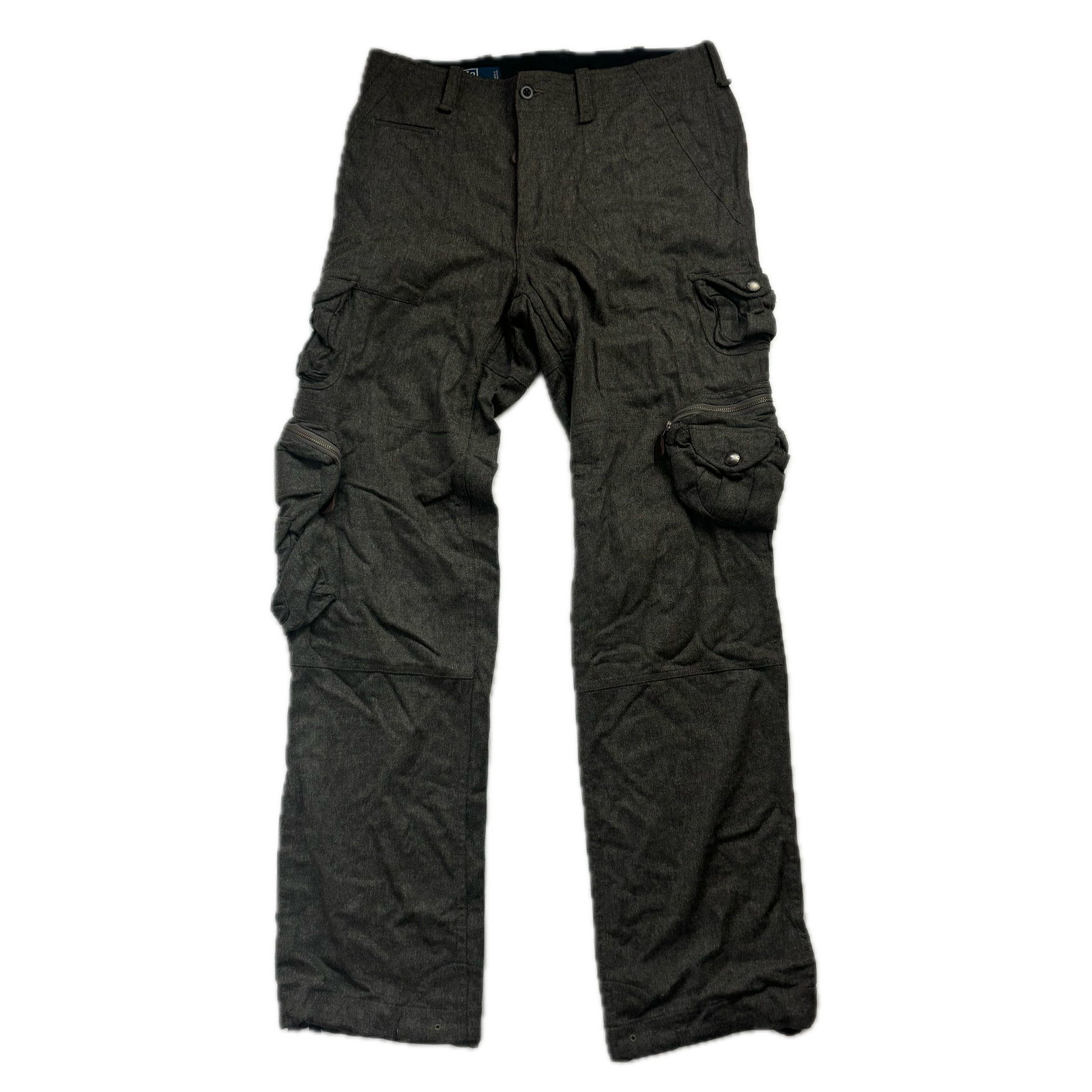 Polo Ralph Lauren Grey Cargo Trouser Utility Pants (Wool Nylon) - 34x36