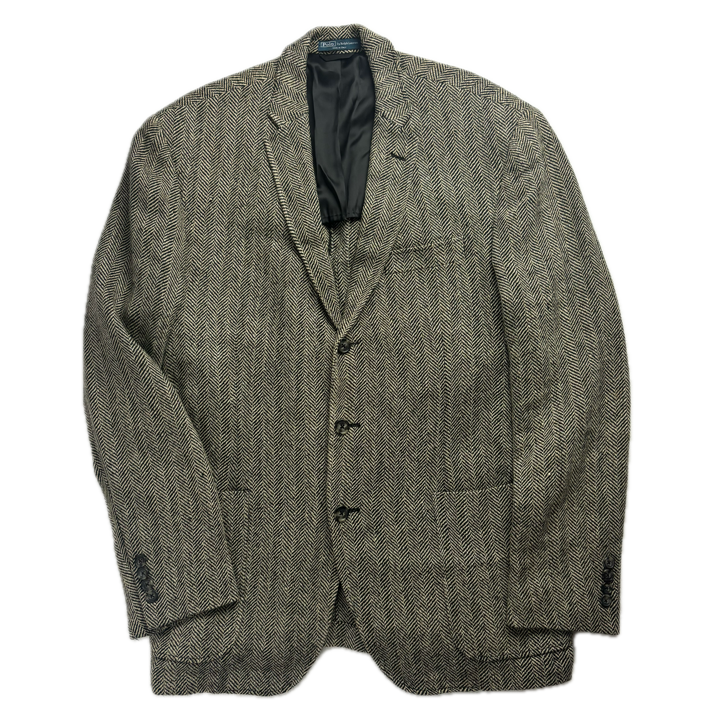 Polo Ralph Lauren Grey Herringbone Blazer (Flax Silk Wool) - 44R